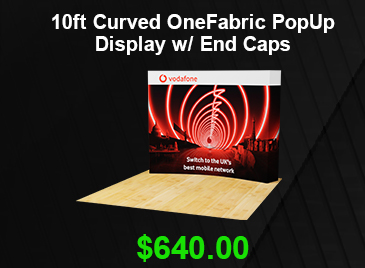 10ft Curved OneFabric PopUp Display w/ End Caps USD 640