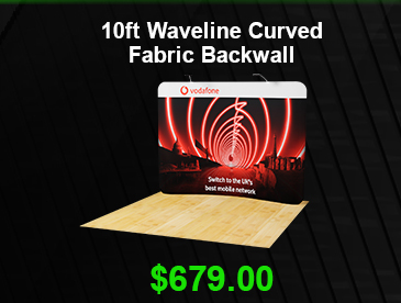 10ft Waveline Curved Fabric Backwall USD 679