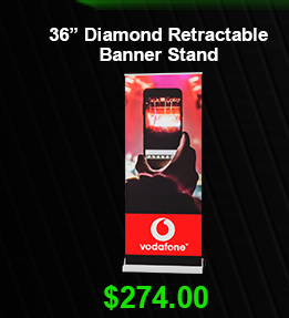 36” Diamond Retractable Banner Stand USD 274