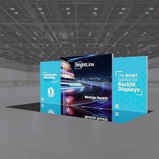 3 panel curved trade show booth design ideas